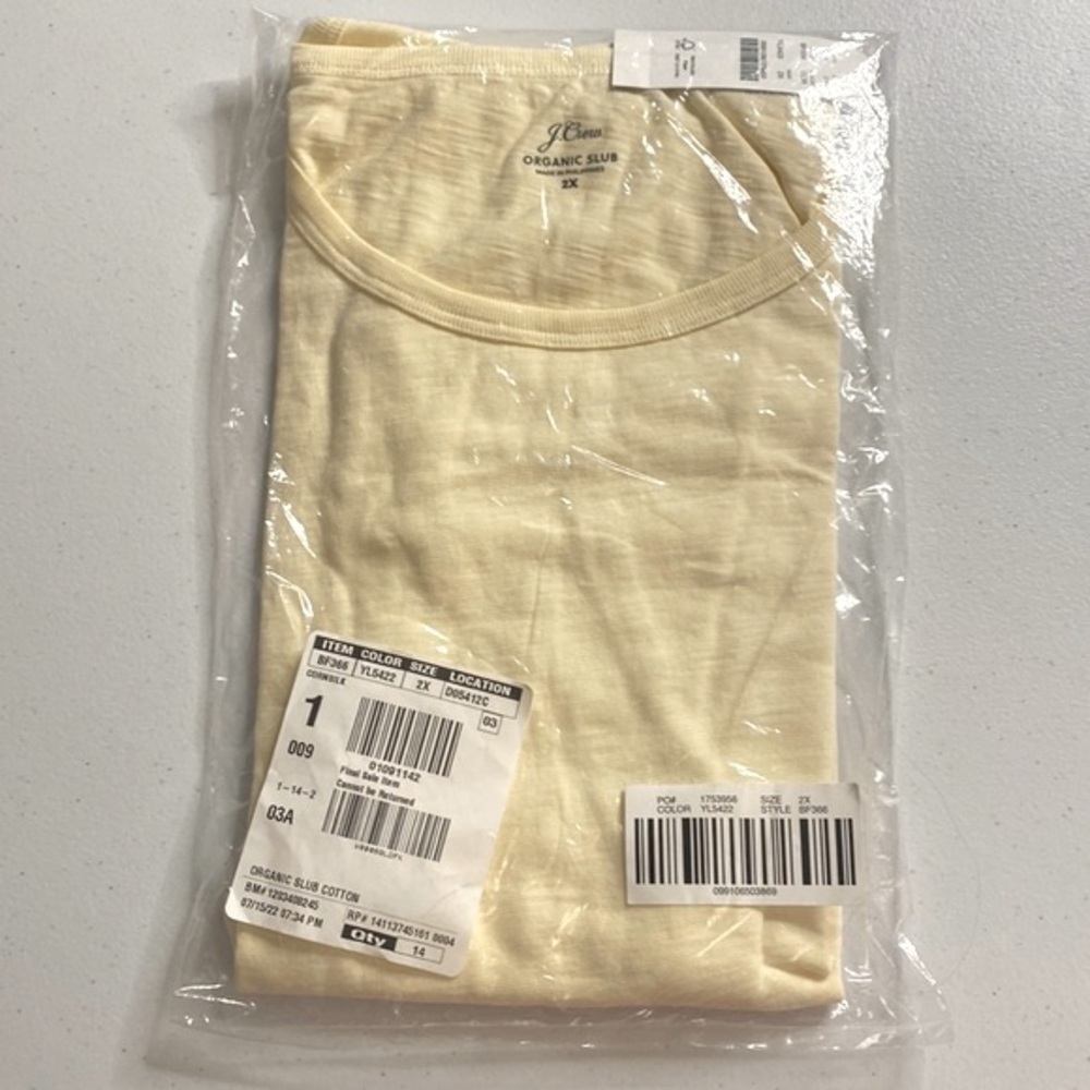 NWT J. CREW ‘90s CROPPED ORGANIC SLUB COTTON  T-SHIRT Size 2XL - Picture 4 of 9